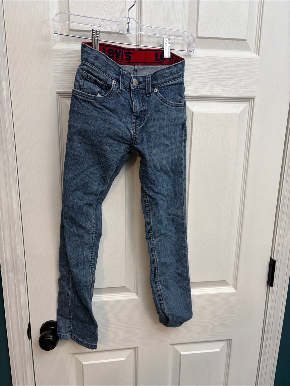 Levi's Red-Trim Blue Slim Straight Jeans